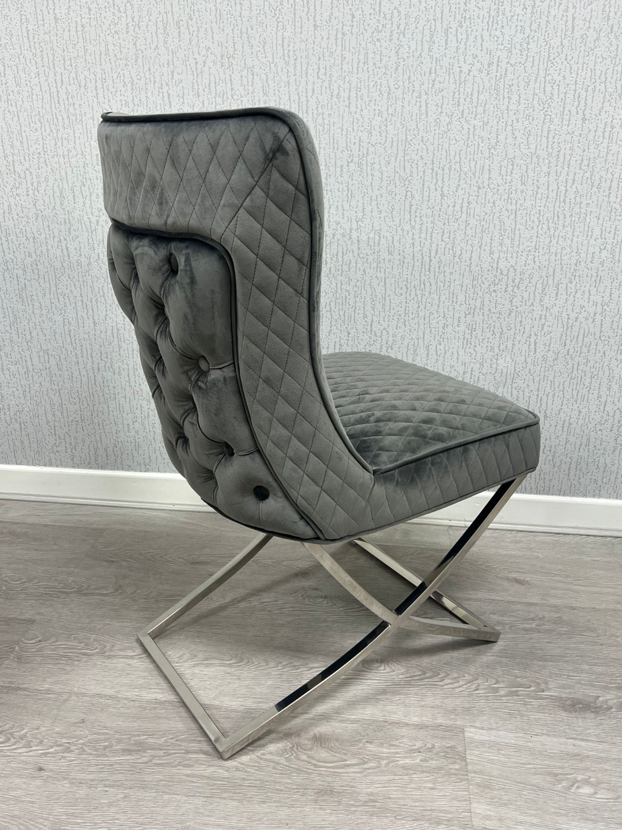 Rome Grey Velvet Dining Chair