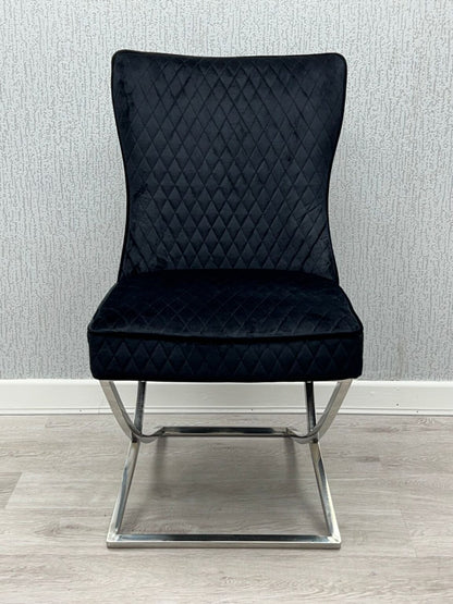 Rome Black Velvet Dining Chair