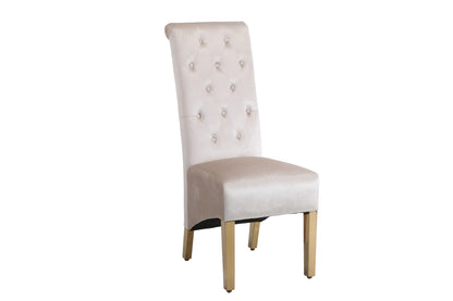 Sofia Cream & Gold Square Knocker Dining Chair