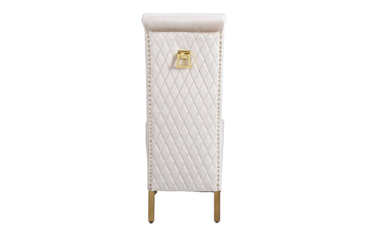 Sofia Cream & Gold Square Knocker Dining Chair