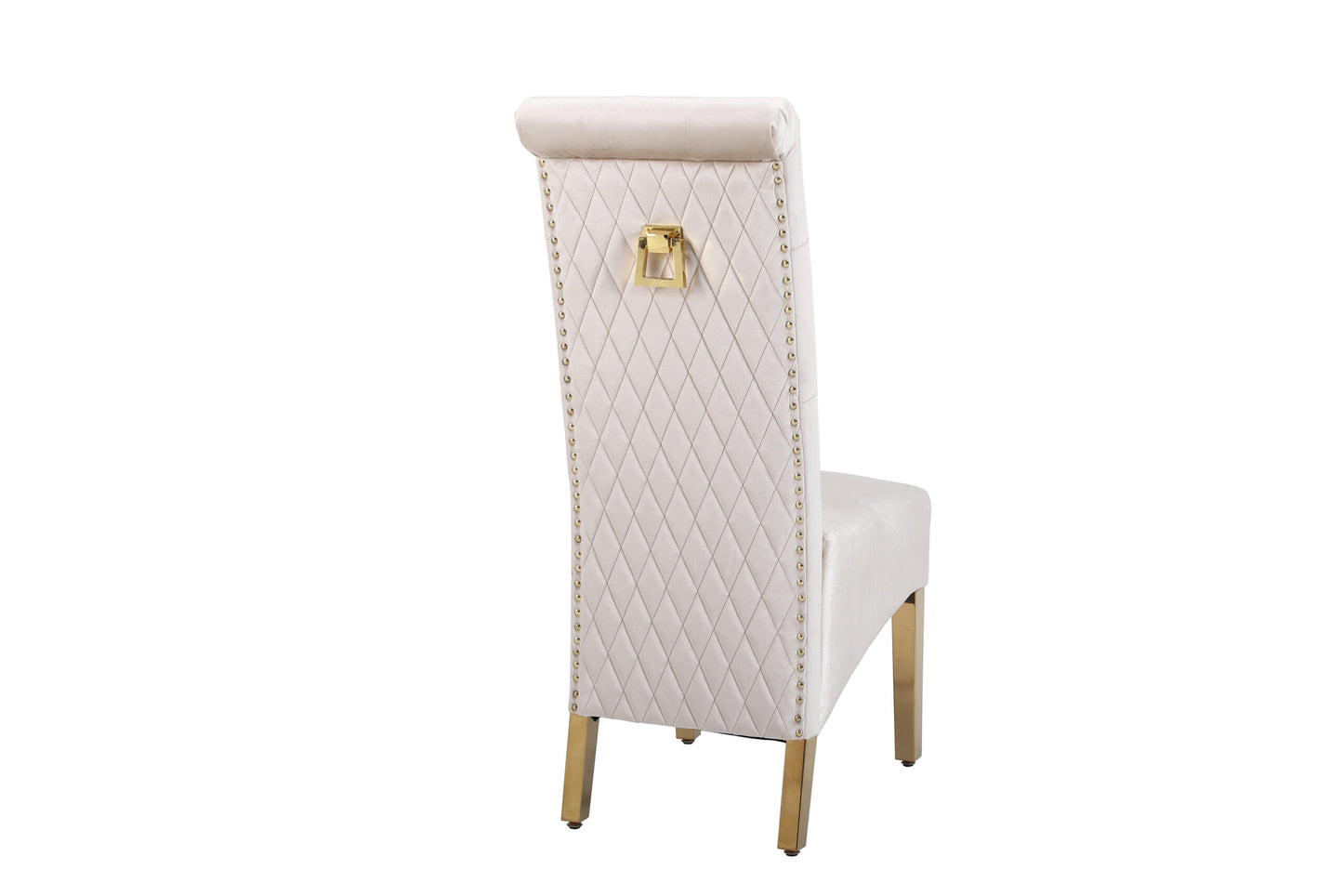 Sofia Cream & Gold Square Knocker Dining Chair