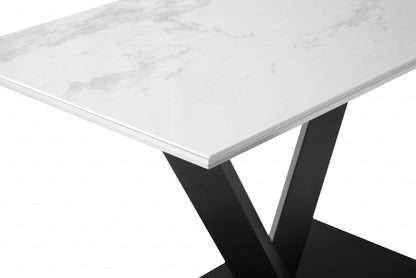 Alessia Grey or White Ceramic Dining Table