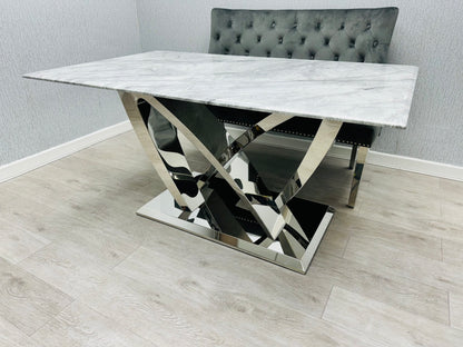 California Grey Marble 180cm Dining Table