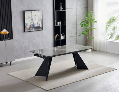 Chicago 180-260CM Grey Extending Dining Table With Ceramic Top