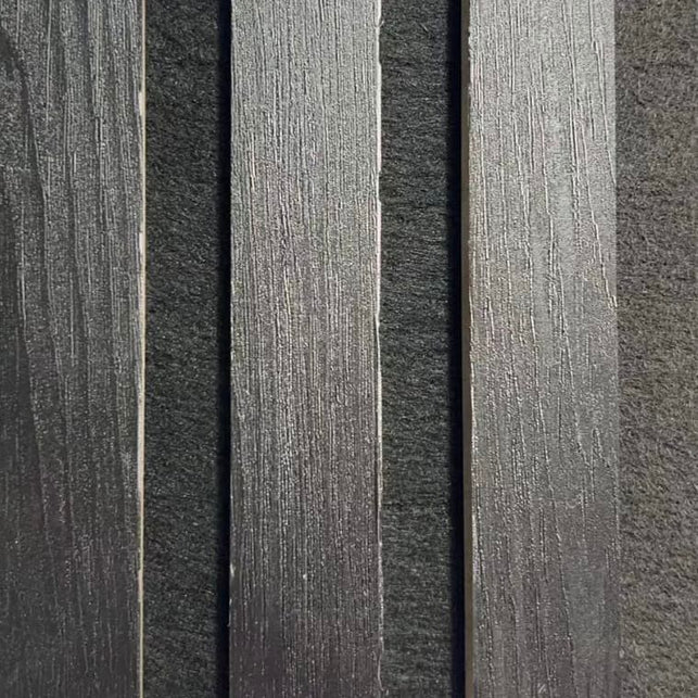 Acoustic Slatted Wall Panel - Black  2.4m x 0.6m (4 Pieces)