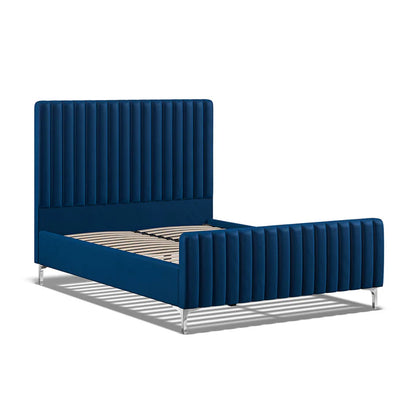 Evri Fabric Bed Royal Blue - 4'6 Double Fabric Bedframe Only