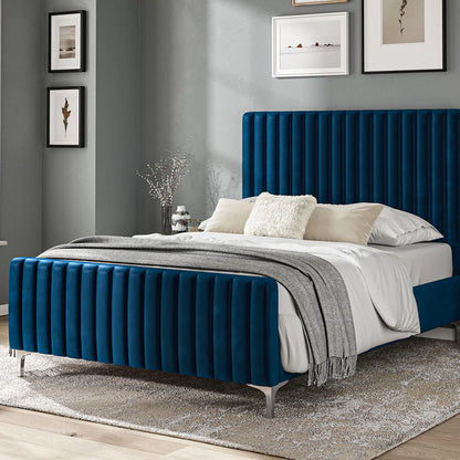 Evri Fabric Bed Royal Blue - 5'0 King Fabric Bedframe Only