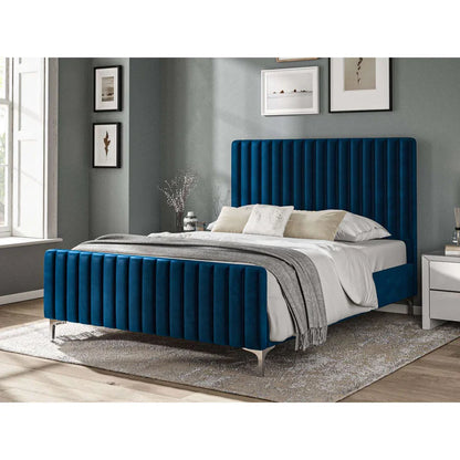 Evri Fabric Bed Royal Blue - 5'0 King Fabric Bedframe Only