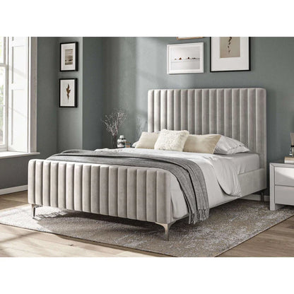 Evri Fabric Bed Silver Grey - 5'0 King Fabric Bedframe Only