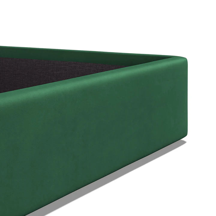 Pedro Fabric Ottoman Bed Velvet Green - 5'0 King Fabric Bedframe Only