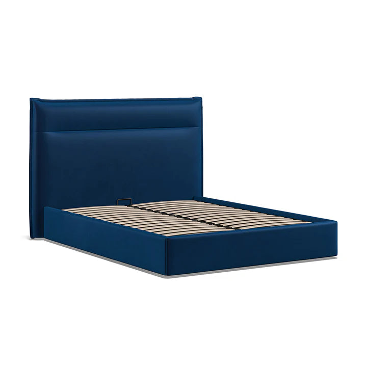 Pedro Fabric Ottoman Bed Royal Blue - 4'6 Double Fabric Bedframe Only