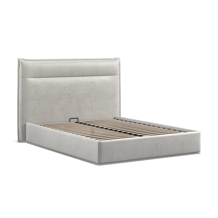 Pedro Fabric Ottoman Bed Silver Grey - 5'0 King Fabric Bedframe Only