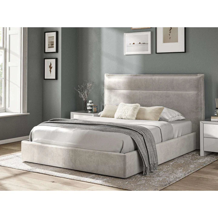 Pedro Fabric Ottoman Bed Silver Grey - 5'0 King Fabric Bedframe Only