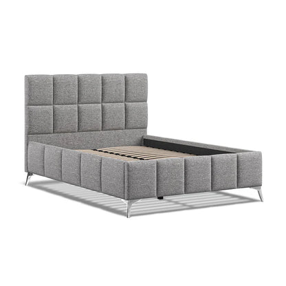 Capri Fabric Bed Dark Grey - 4'6 Double Fabric Bedframe Only