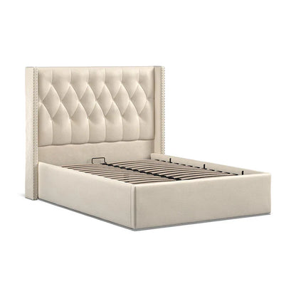 Wilson Fabric Ottoman Bed Beige - 5'0 King Fabric Bedframe Only