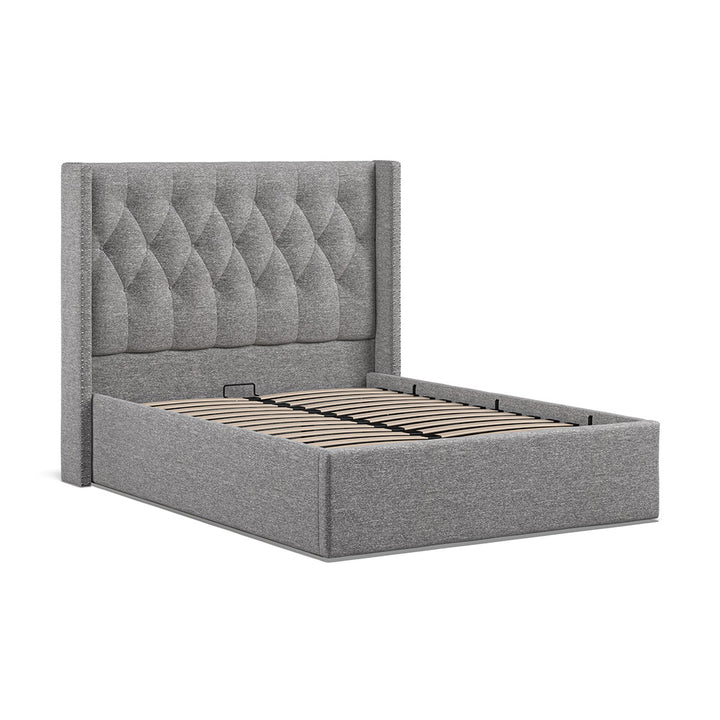 Wilson Fabric Ottoman Bed Dark Grey- 5'0 King Fabric Bedframe Only