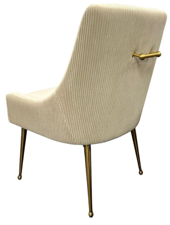 Milan Ivory Gold Dining Chair