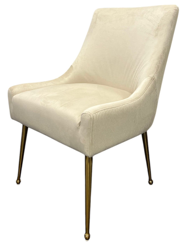 Milan Ivory Gold Dining Chair