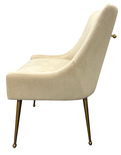 Milan Ivory Gold Dining Chair