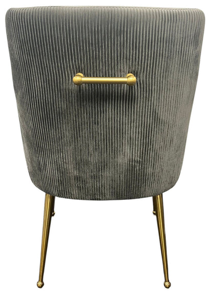 Milan Dark Grey Gold Dining Chair