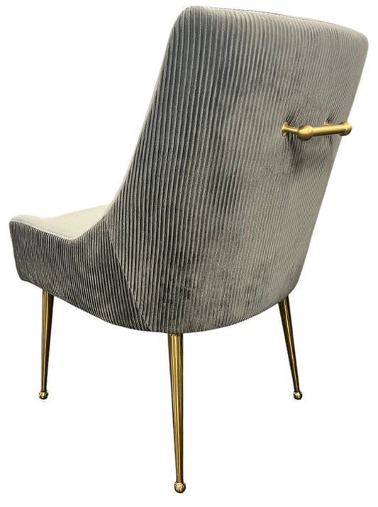 Milan Dark Grey Gold Dining Chair