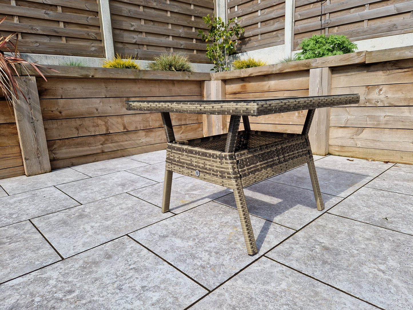 Georgia Corner Rattan Dining Set Mixed Brown