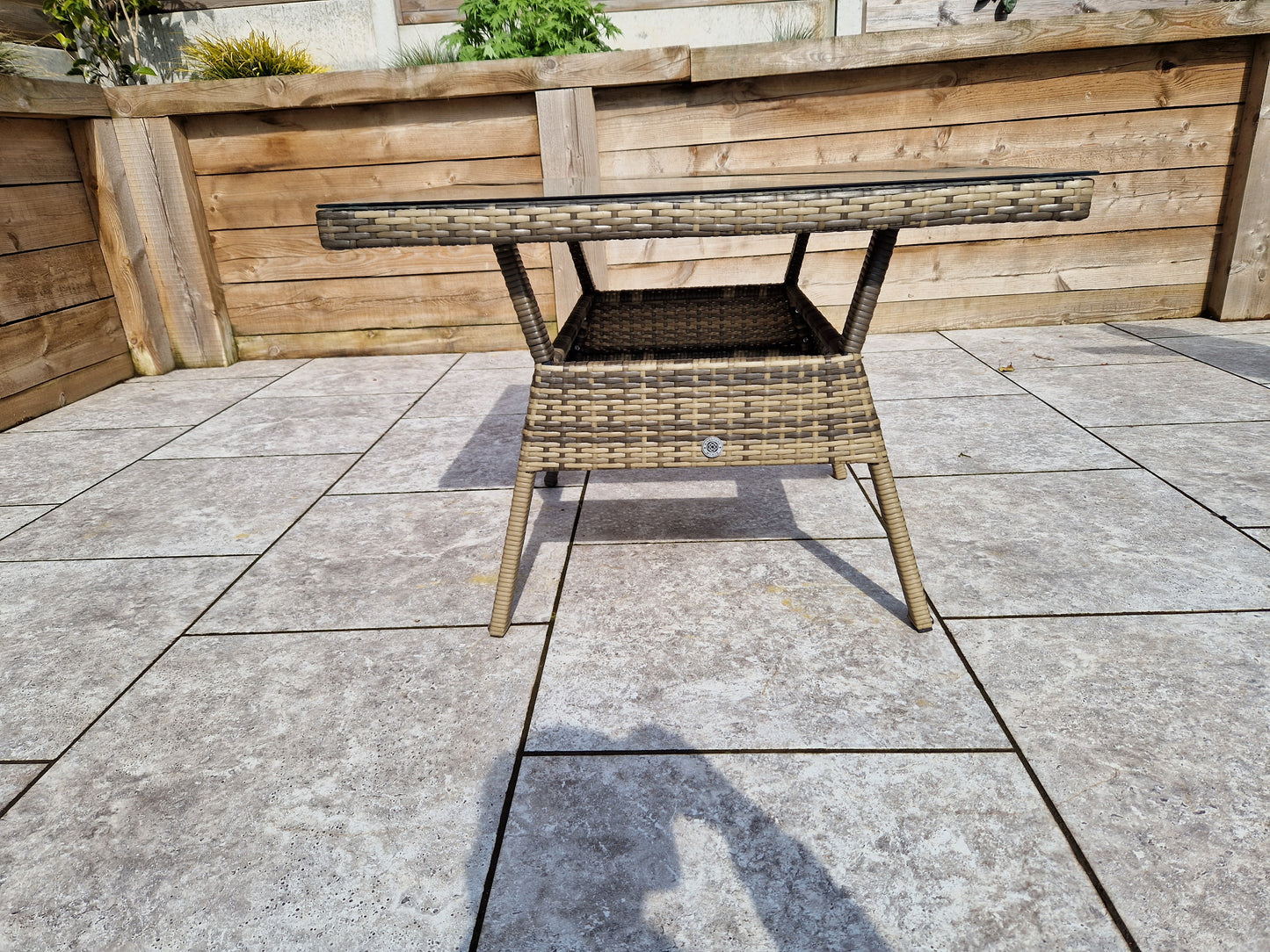 Georgia Corner Rattan Dining Set Mixed Brown