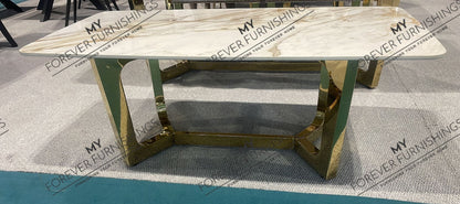 Vera Gold Coffee Table With Kata Gold Ceramic