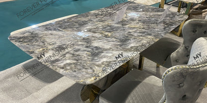 Luxeon 2m Gold/Chrome Dining Table (2 Colours)