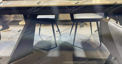 Chicago 180-260CM Grey Extending Dining Table With Ceramic Top