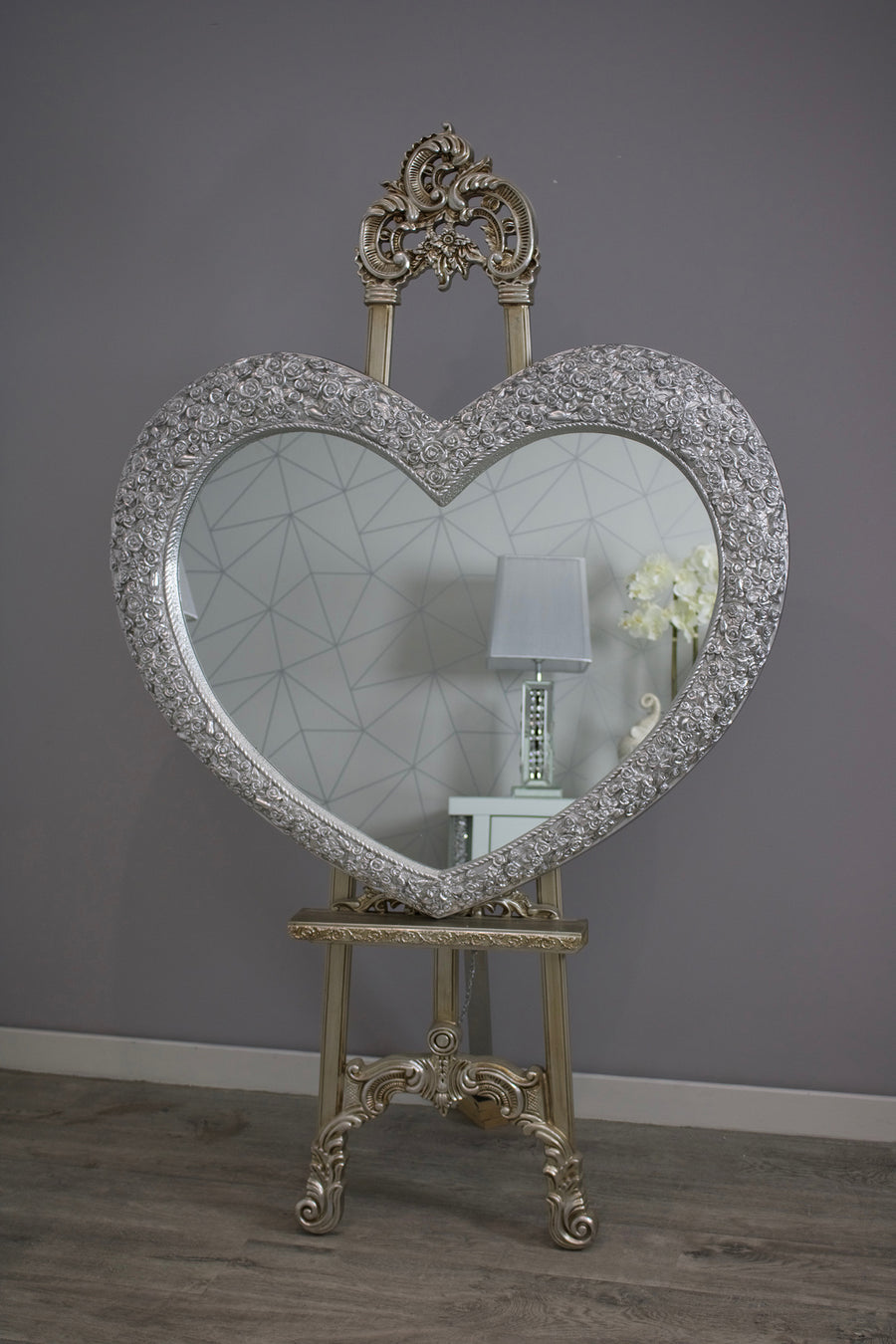 Rosa Heart Mirror Chrome