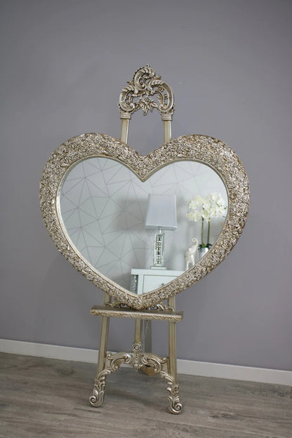 Rosa Heart Mirror Champagne