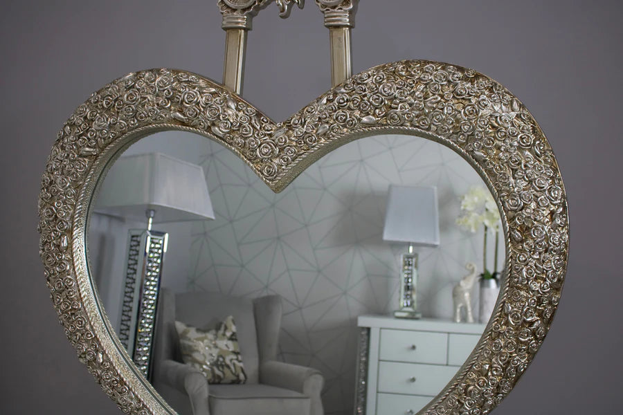 Rosa Heart Mirror Champagne