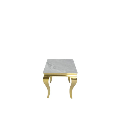 Louis Matt Gold Lamp Table with Glass Top (All Colours) 50cm