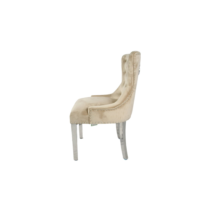 Chelsea Chair (Lion Knocker/Chrome Legs) (3 Colours)