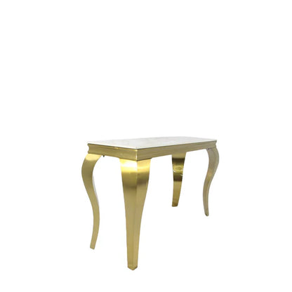 Louis Console Table Matt Gold with Marble or Ceramic Top 120cm