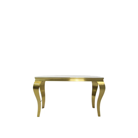 Louis Console Table Matt Gold with Marble or Ceramic Top 120cm