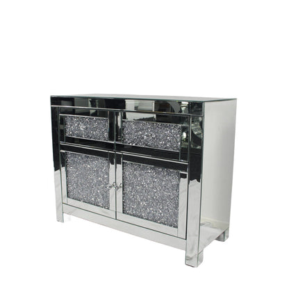 Roma Crushed Diamond 2 Door 2 Drawer Small Sideboard