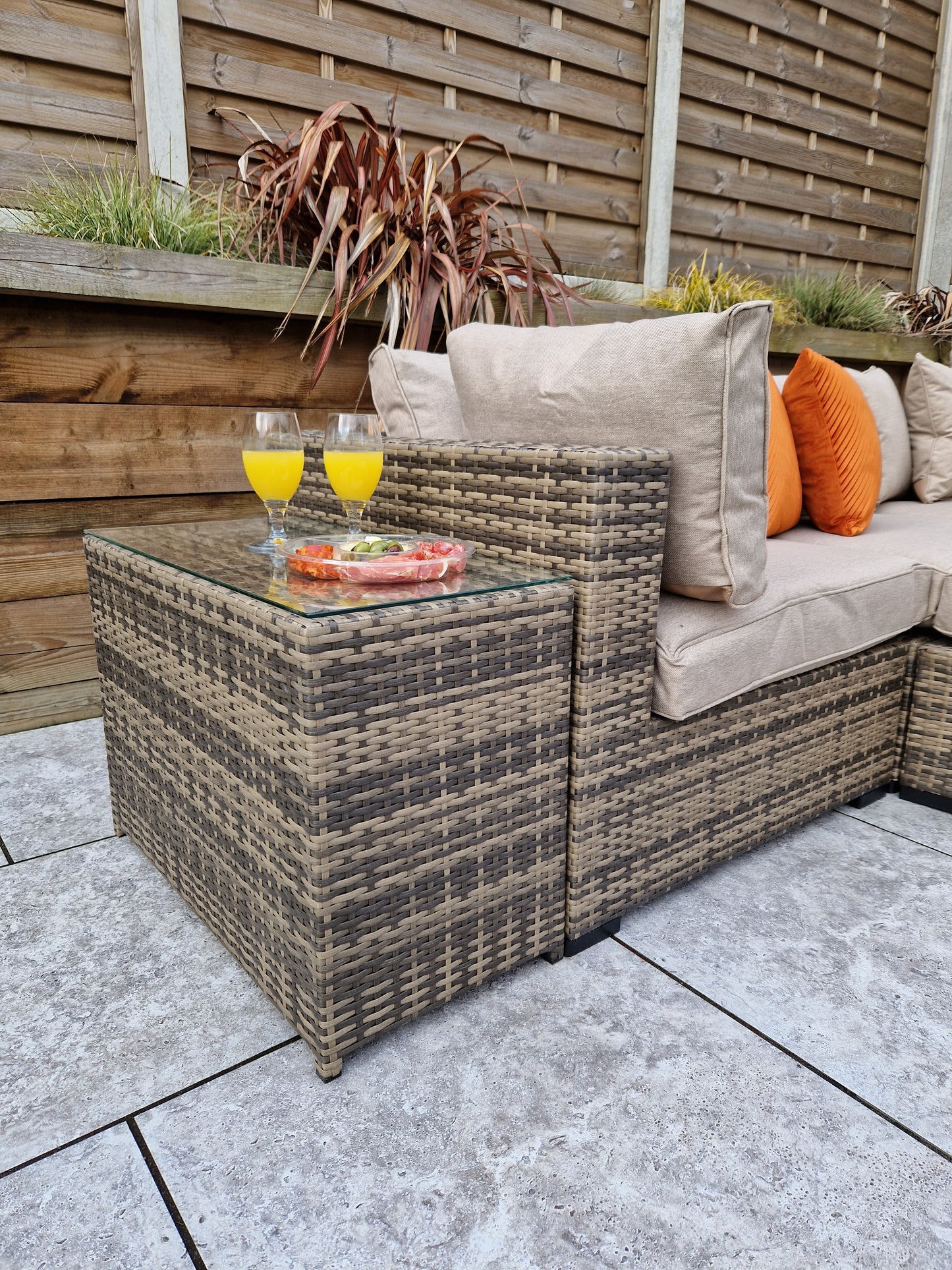 Jessica Large Rattan Corner Mixed Brown