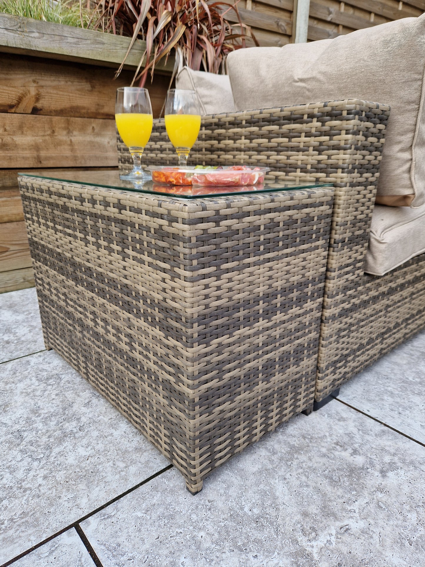 Jessica Large Rattan Corner Mixed Brown