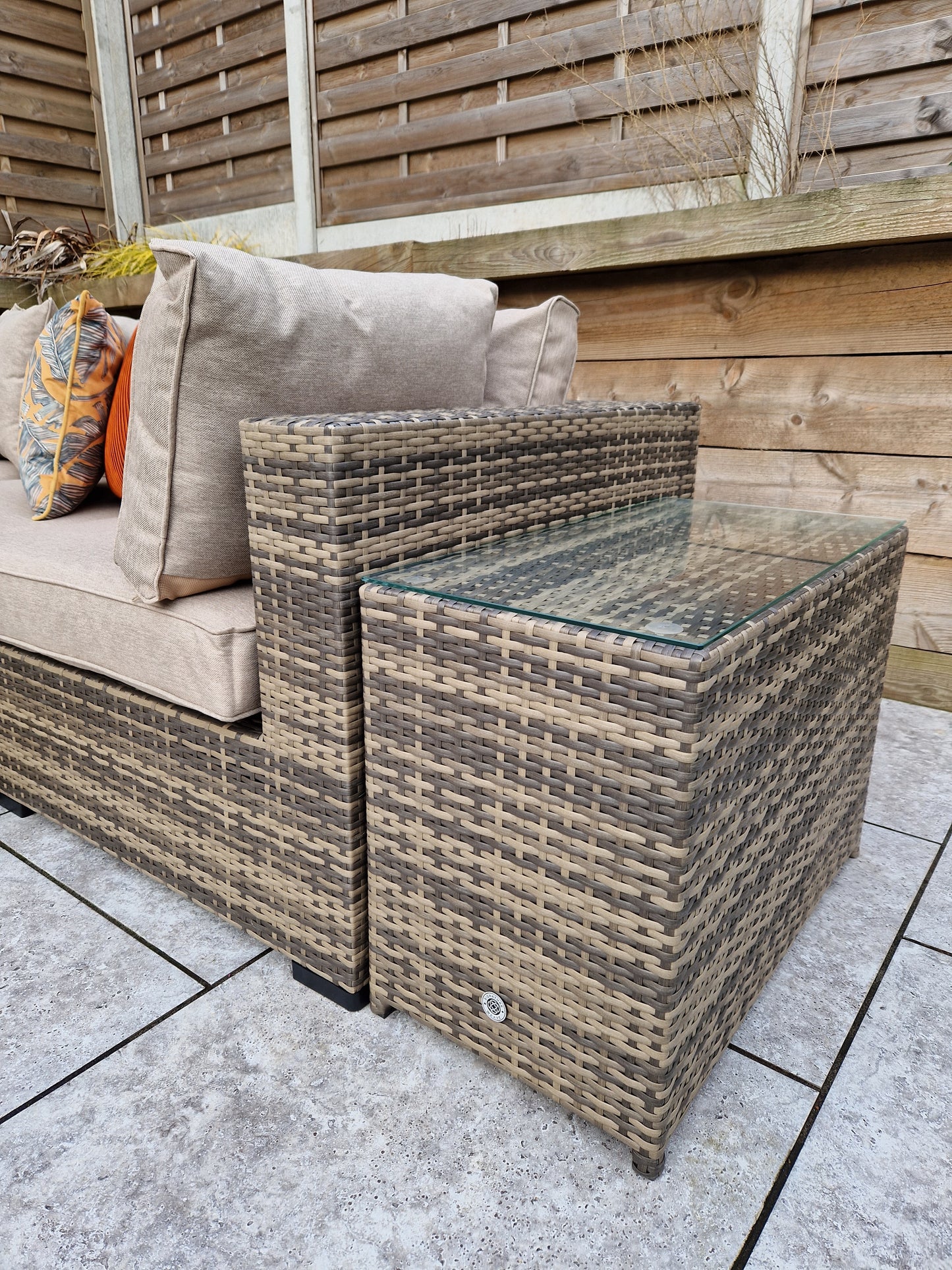 Jessica Large Rattan Corner Mixed Brown