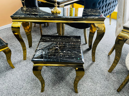 Sofia Black & Gold Marble Lamp Table