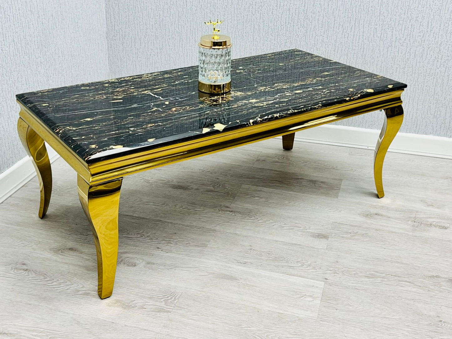 Sofia Black & Gold Marble Coffee Table