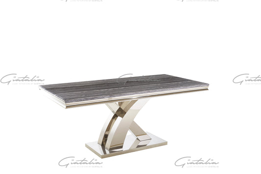 Mayfair Grey Marble Dining Table