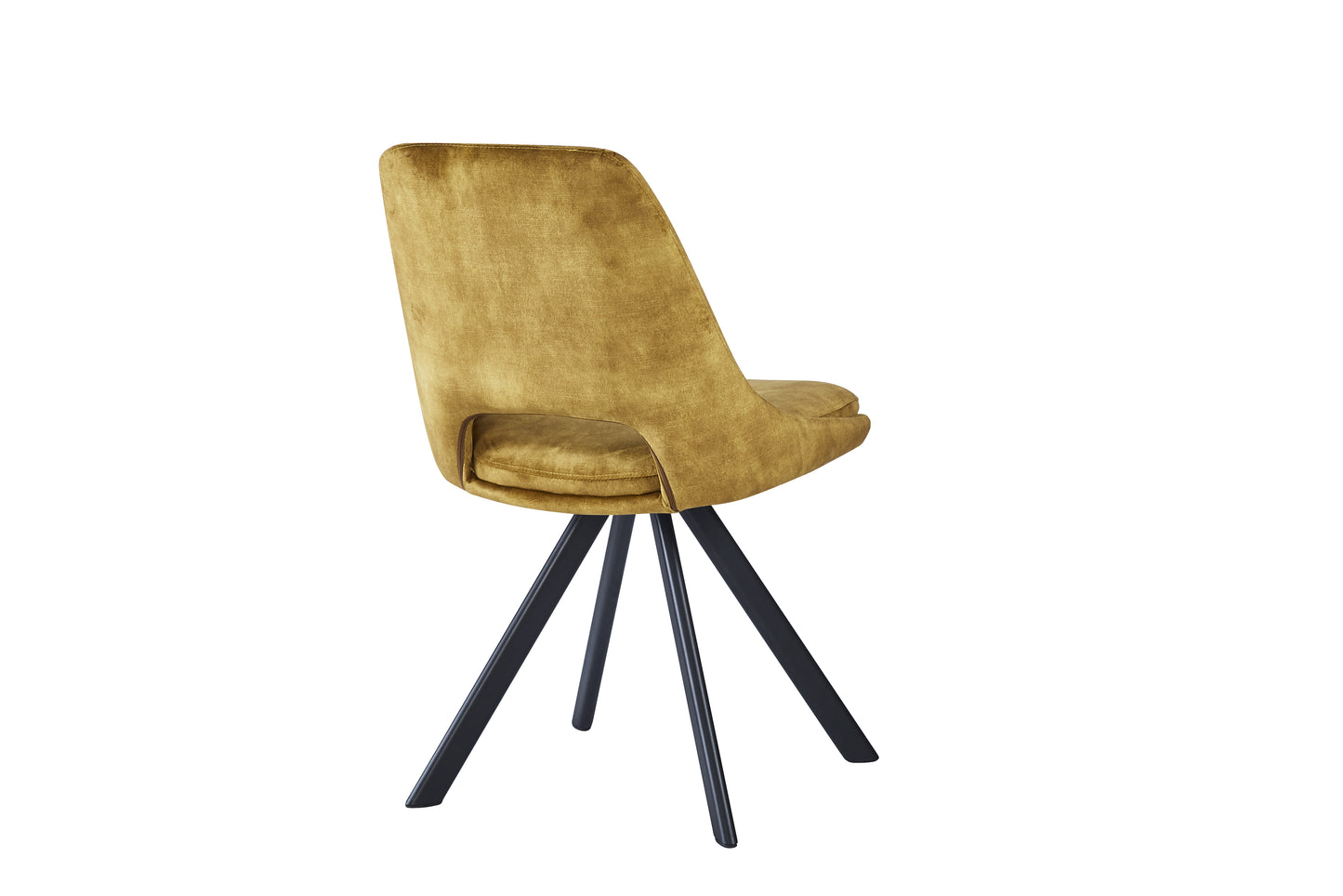 Rosa Velvet Mustard - Swivel Black Legs