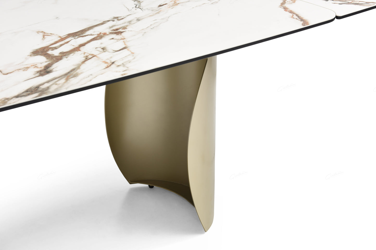 Palazzo Matt White & Earth Vein Italian Ceramic Extending Dining Table