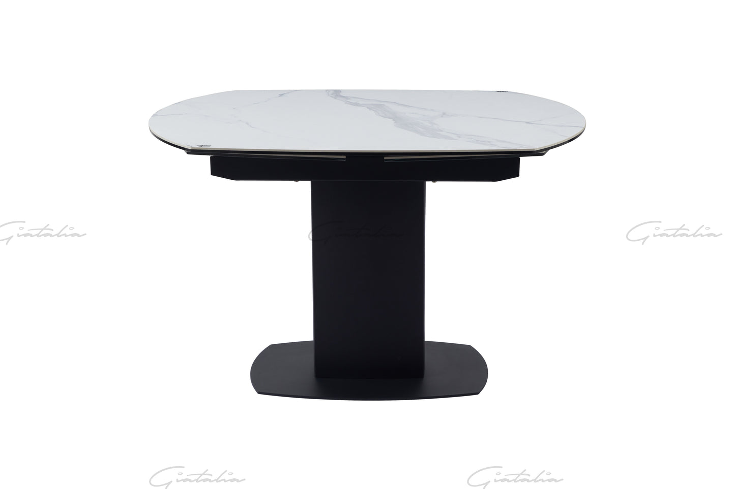 Ritz White / Grey Marble Swivel Ext Ceramic Table