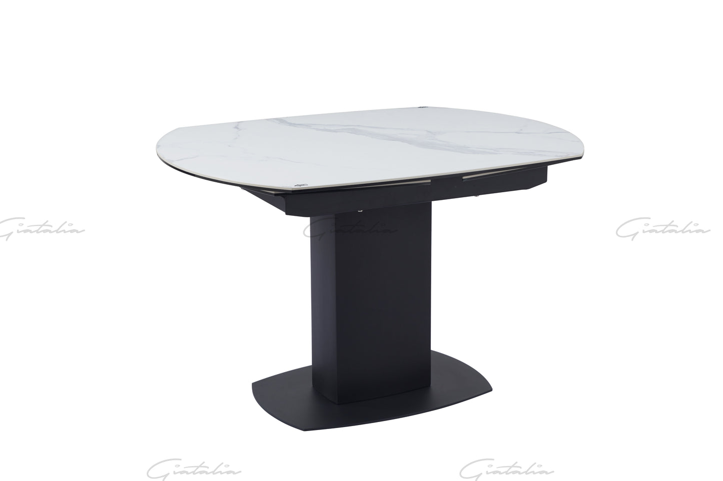 Ritz White / Grey Marble Swivel Ext Ceramic Table