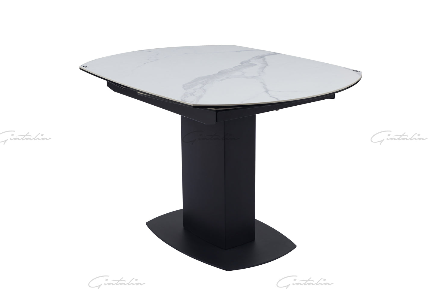 Ritz White / Grey Marble Swivel Ext Ceramic Table