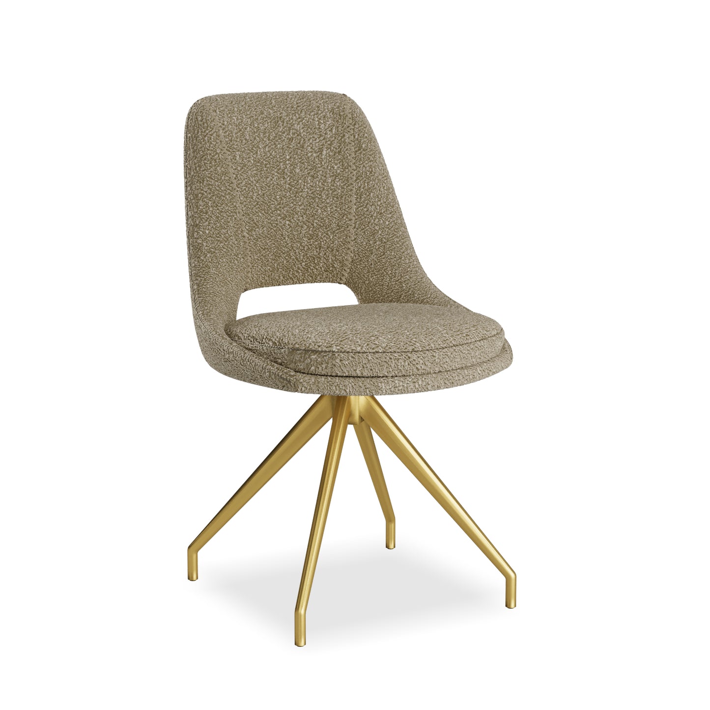 Rosa Boucle  Stone - Swivel Gold Legs